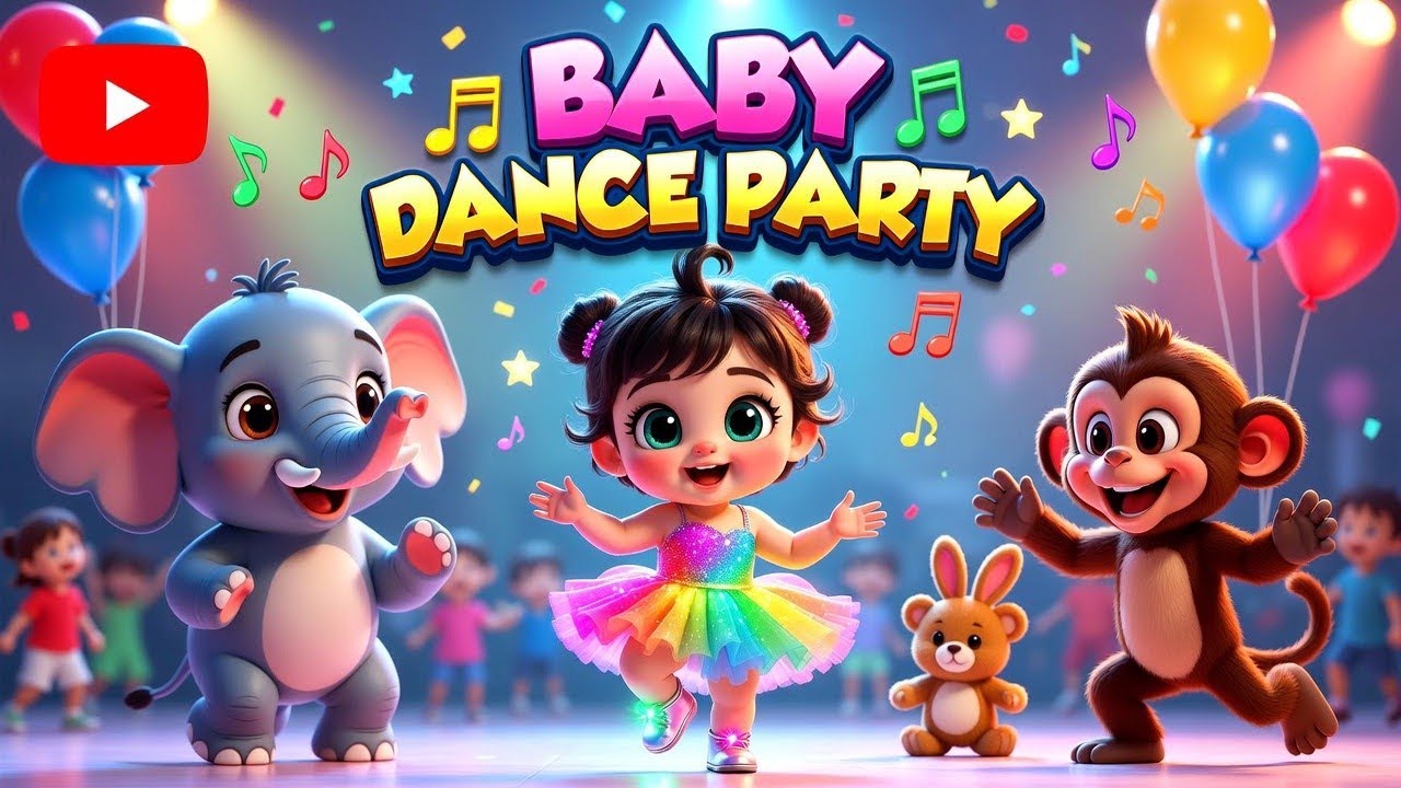 Baby Dance Party Song 🍼💃 Cute Baby Dance with Animals | Kids Dance Songs