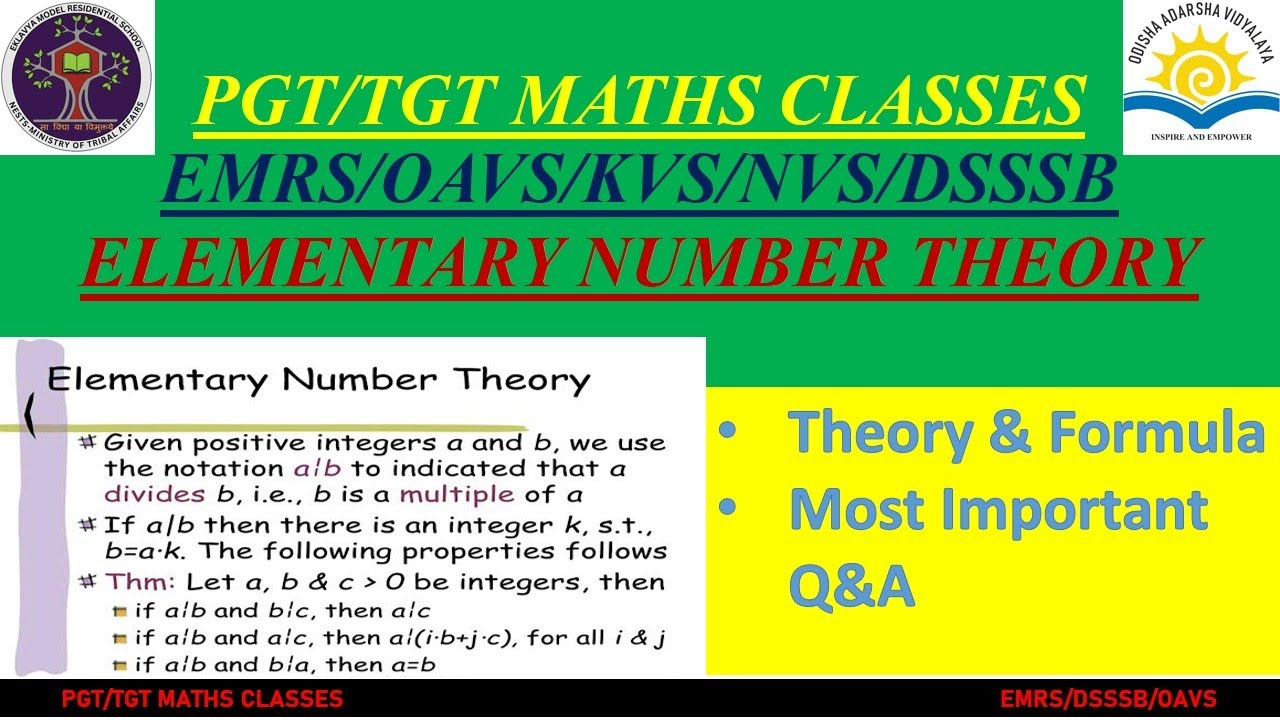 PGT/TGT MATHS CLASSES || Elementary Number Theory Q&A Discussion
