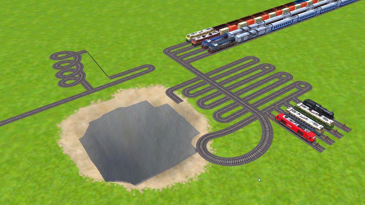 AI RAILS PASSING CHASM RAILROAD TRACKS ZIG ZAG TRACKS RISKY RAILROAD TRACKS/train wold5 