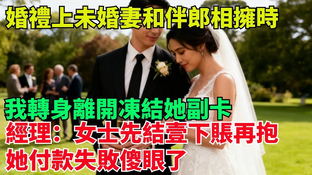 婚禮上未婚妻和伴郎相擁時，我轉身離開凍結她副卡，經理：女士先結壹下賬再抱，她付款失敗傻眼了【清風與你】#激情故事#大彬情感#夢雅故事#小說#爽文