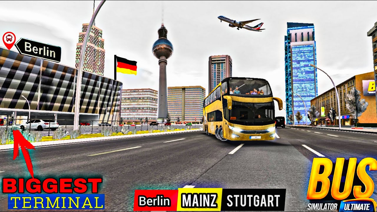Biggest Bus Terminal in Bus Simulator : Ultimate| Germany Trip ; BERLIN - MAINZ - STUTGART