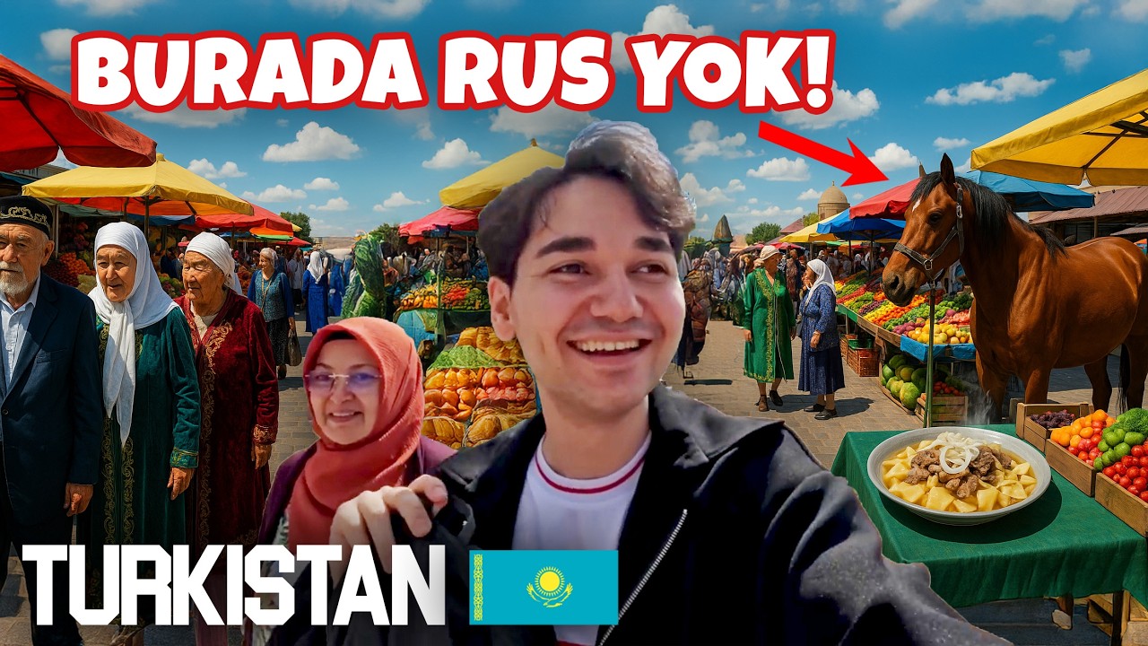 BURADA RUS YOK! Türkistan’da Annemle İLK GÜNÜMÜZ! - Yemekler, Sokaklar, Kaldığımız EV! 🇰🇿