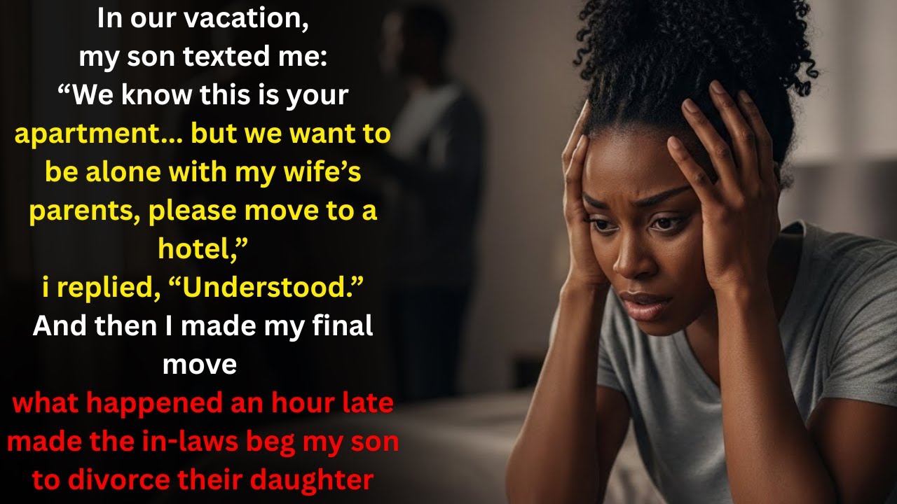 My son sent me to a hotel for his in laws — one hour later, they begged for a divorce…