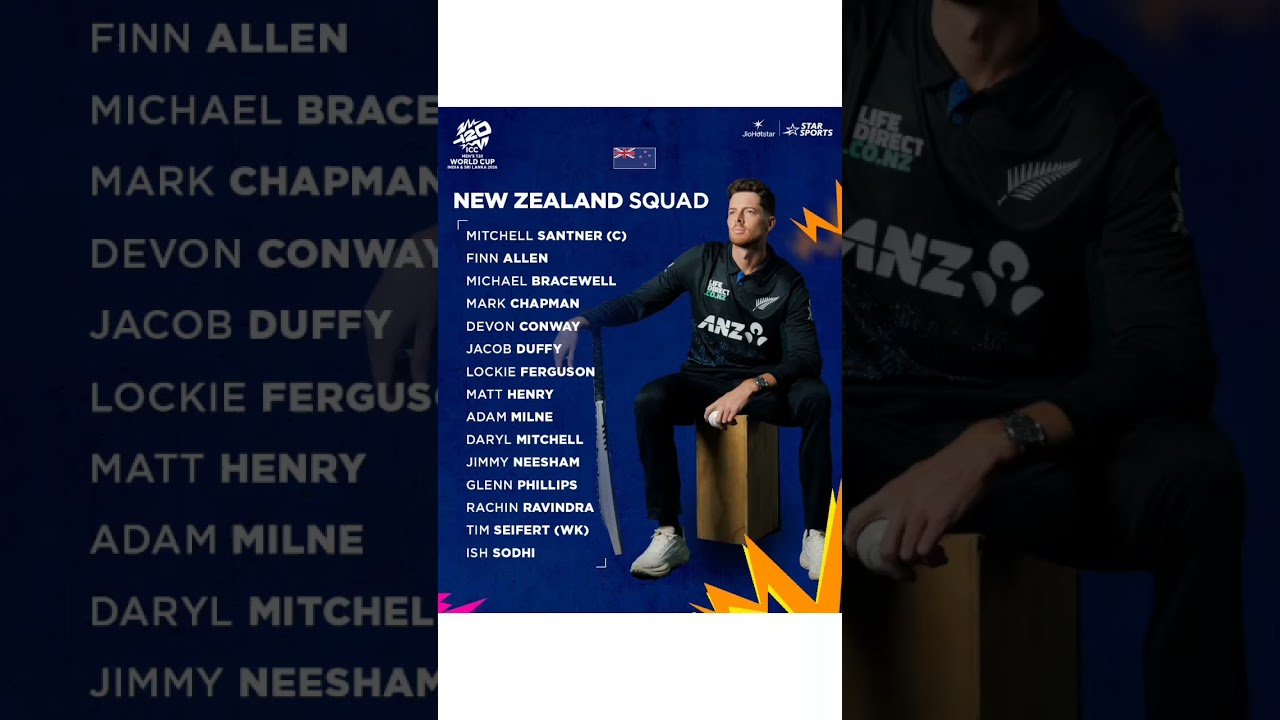 NZ squad for T20 wc 2026 