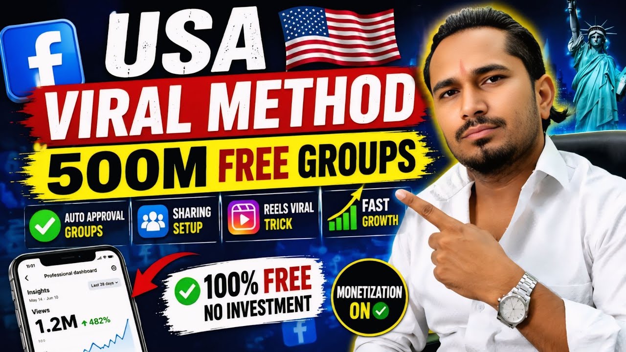 🔥 Facebook Reels Viral Kaise Kare 2026 | USA Video Viral Method + 500M Auto Approval Groups