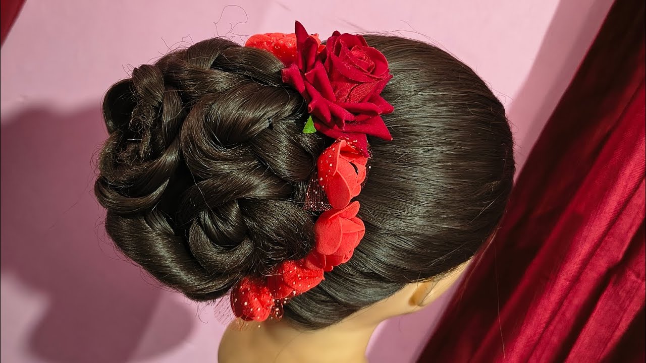 So simple So Elegant Bun Hairstyle Beautiful Bun For Wedding & parties 