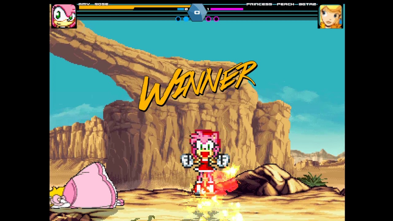 Mugen - Amy Rose (Me) Vs Princess Peach (CPU)