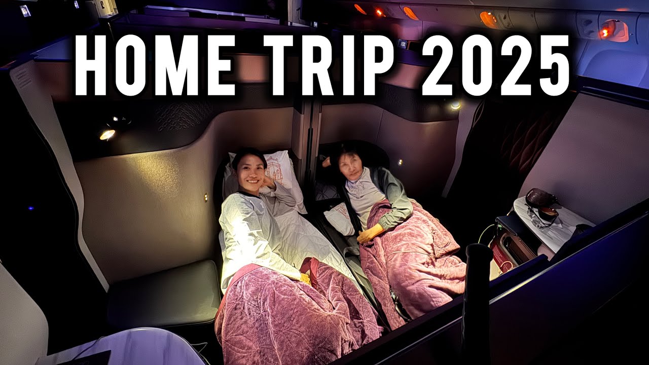 Home Trip 2025 ✈ Qatar Qsuite Business Class | Family Time in Malaysia