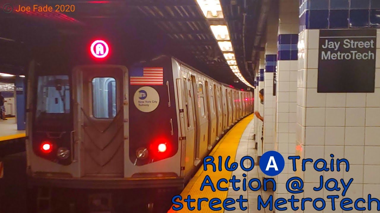 MTA New York City Subway: R160 A train Action @ Jay Street MetroTech