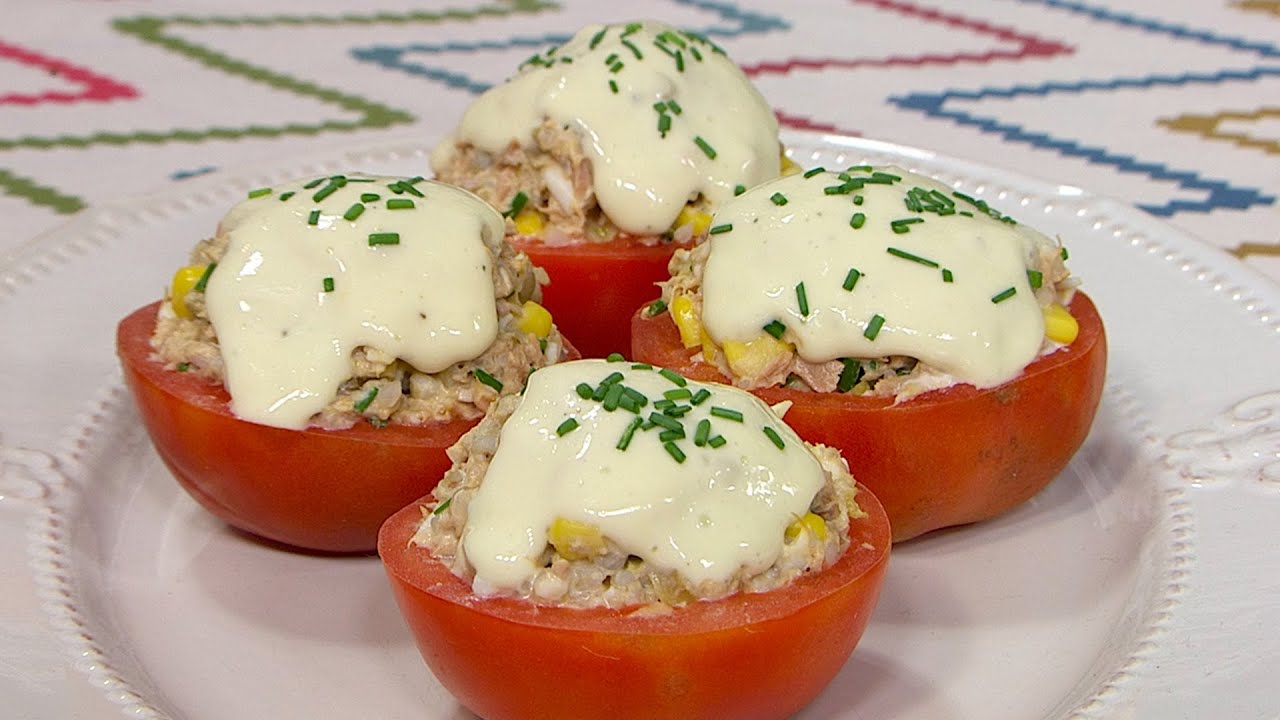 Tomates rellenos y Salsa alioli