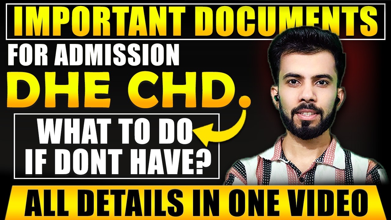 Important Documents For Admission in DHE Chandiogarh Colleges Admission | What to do if dont have?
