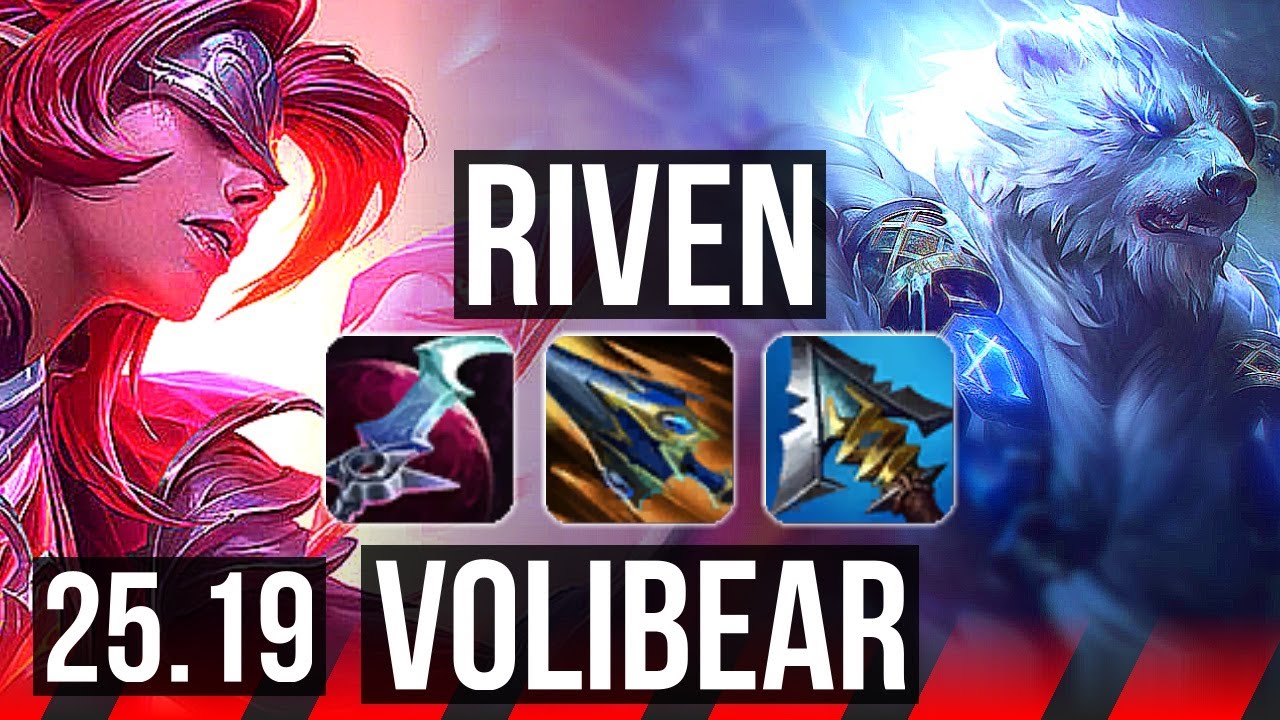 RIVEN vs VOLIBEAR (TOP) | 18/0/5, Quadra, Legendary | KR Master | 25.19