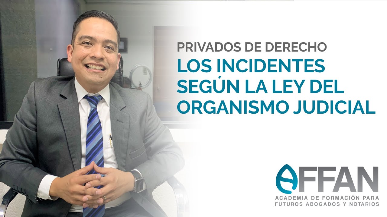 Los incidentes según la Ley del Organismo Judicial | Privados de Derecho