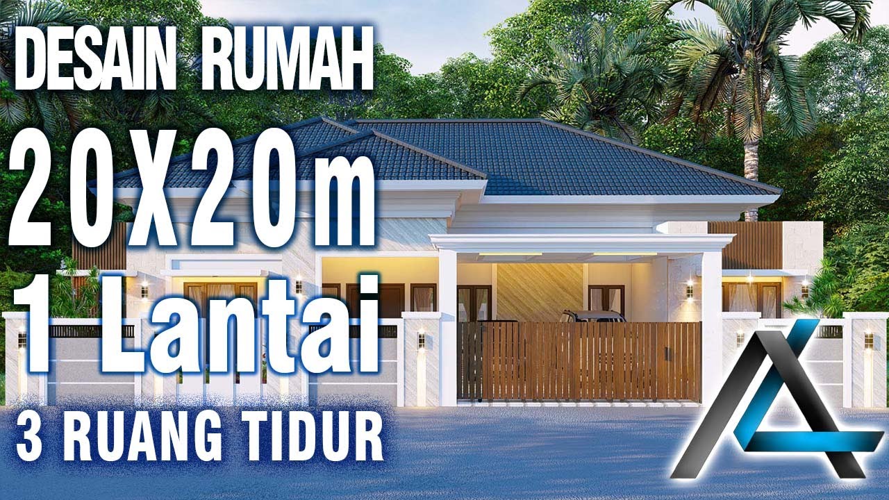 DESAIN RUMAH  20 X 20  meter I Riau – DESAIN RUMAH TROPIS MODERN + KOLAM RENANG + TAMAN KUCING