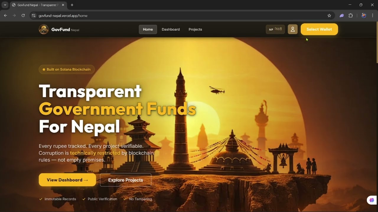 🇳🇵 GovFund Nepal &ndash; Blockchain Powered Government Fund Transparency