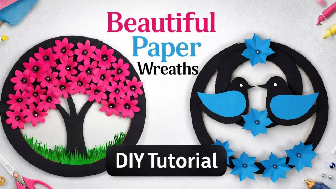 Beautiful Paper Wreath Wall Hanging | Easy DIY Craft#osmcraft🍁🍁🍁
