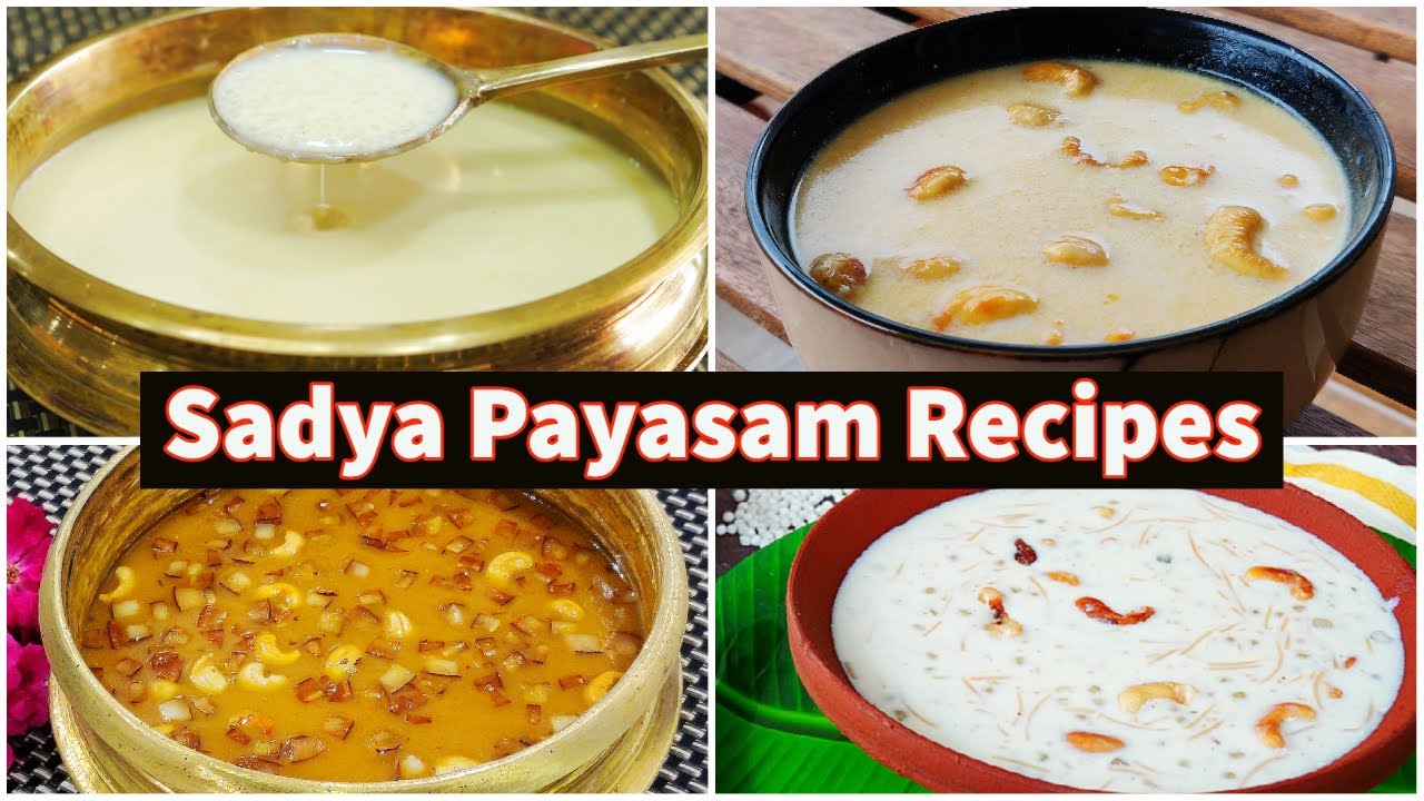 Vishu Sadya Payasam Recipes | Pink Palada Payasam | Semiya Payasam | Parippu Payasam | Aval Payasam