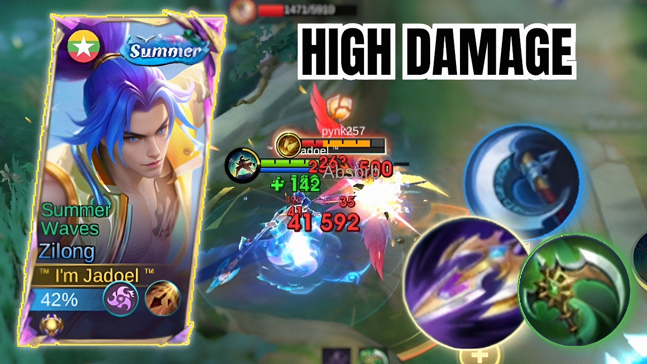 GILA DAMAGE NYA PEDES BANGET!! ZILONG FULL BUILD TERSAKIT 2026 | MLBB