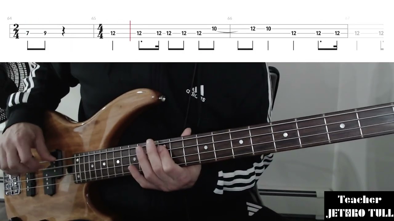 Teacher by Jethro Tull - Bass Cover with Tabs Play-Along