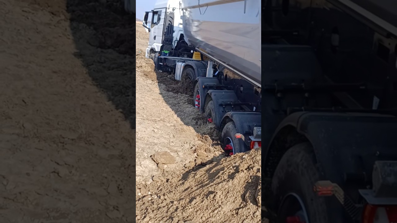 Tipper MAN truck get stuck in mud 🚛🆘⛔️ #trucks