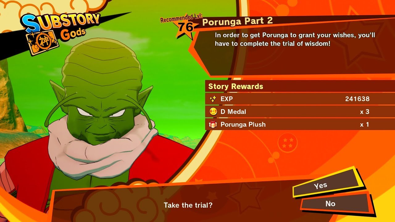 Dragon Ball Z Kakarot - Substories Gods - Porunga Part 2