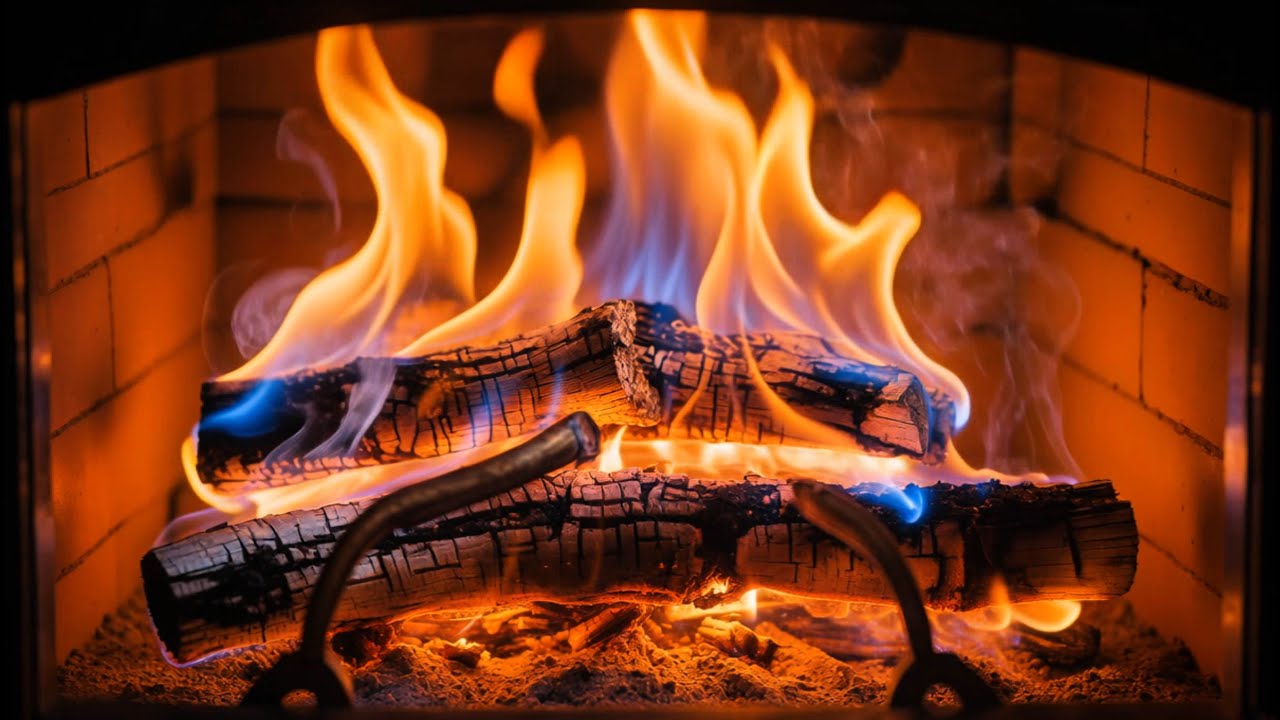 Create a Cozy Home Atmosphere with Orange Flames and Soft Blue Fire in a Fireplace 🔥