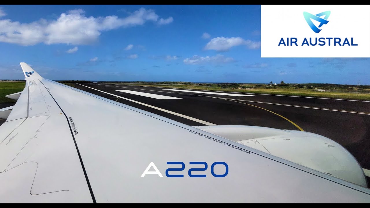 Landing with Air Austral in A220 at Mauritus Island from Reunion Island