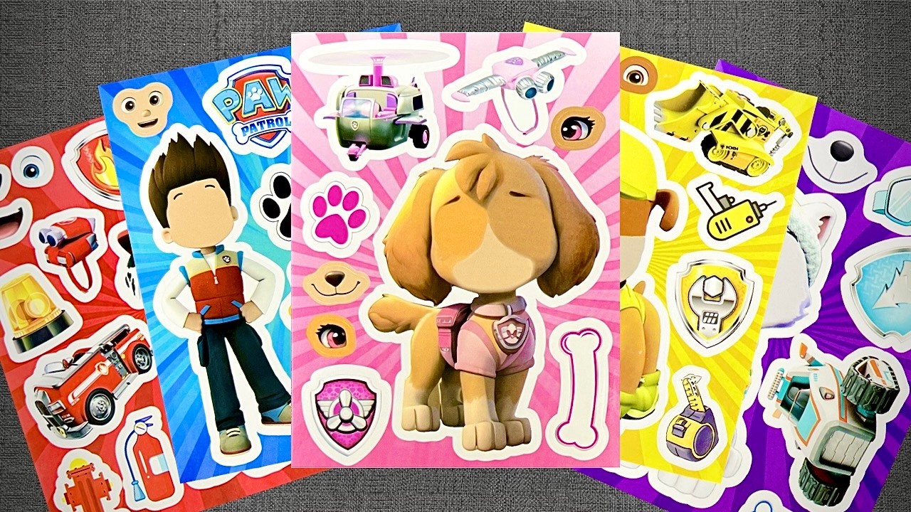 🐾Paper DIY🐾 PAW Patrol Sticker Book ✨ Skye, Chase, Marshall and Ryder Dress Up | Satisfying ASMR