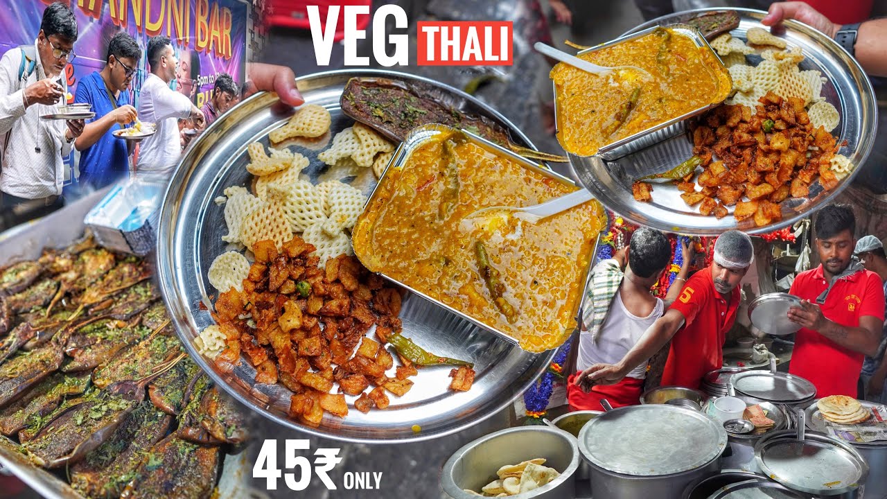 Cheapest Veg Thali Of India | Khichuri With 18 Type Curry | 45₹ Only | Street Food