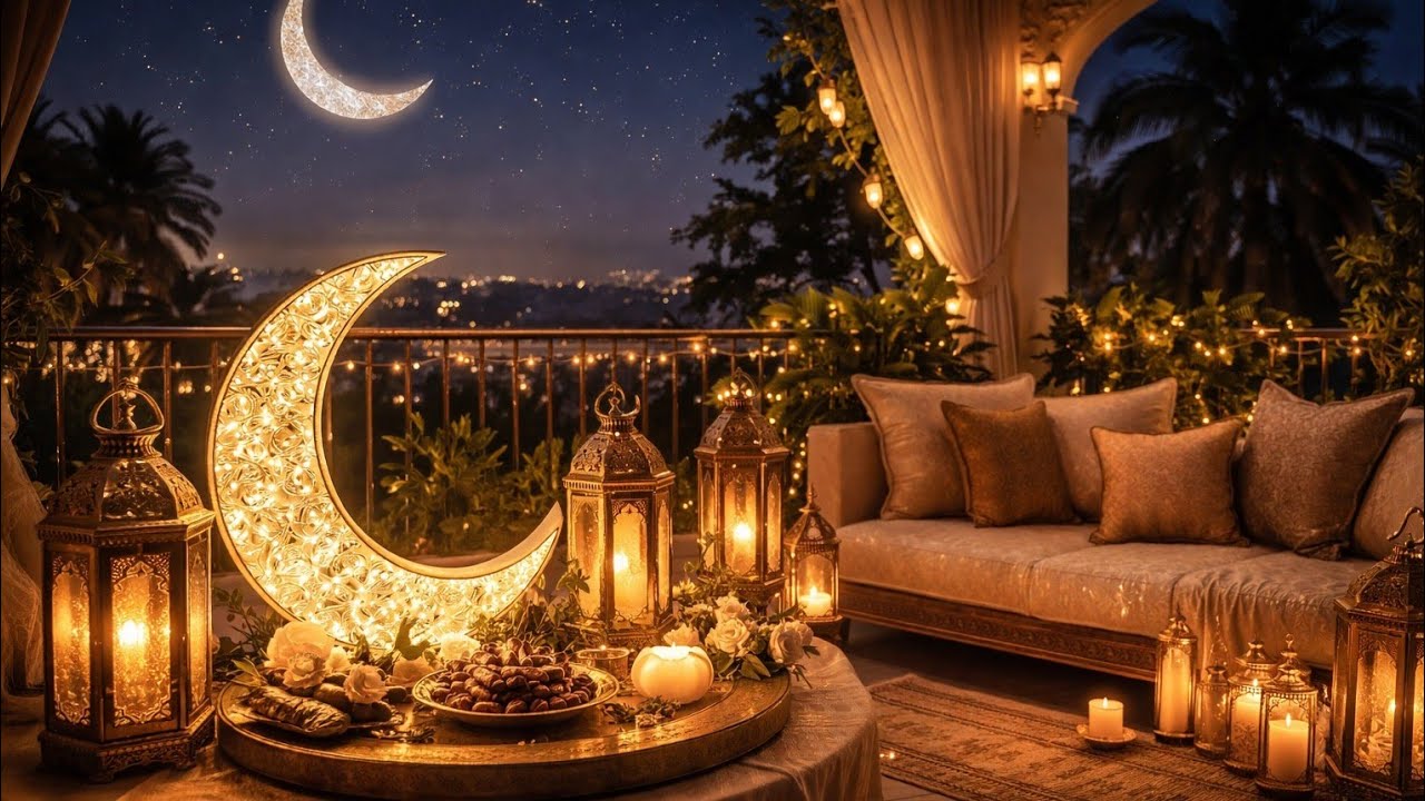 موسيقى رمضان هادئة 🌙مع خلفيات شاشة رمضانية من فوانيس وزينة بأجواء روحانية ✨ Ramadan Music Background