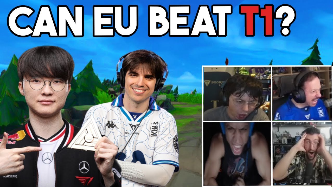 LoL Streamers React to T1 vs MKOI Quarterfinals ALL GAMES | EWC 2025