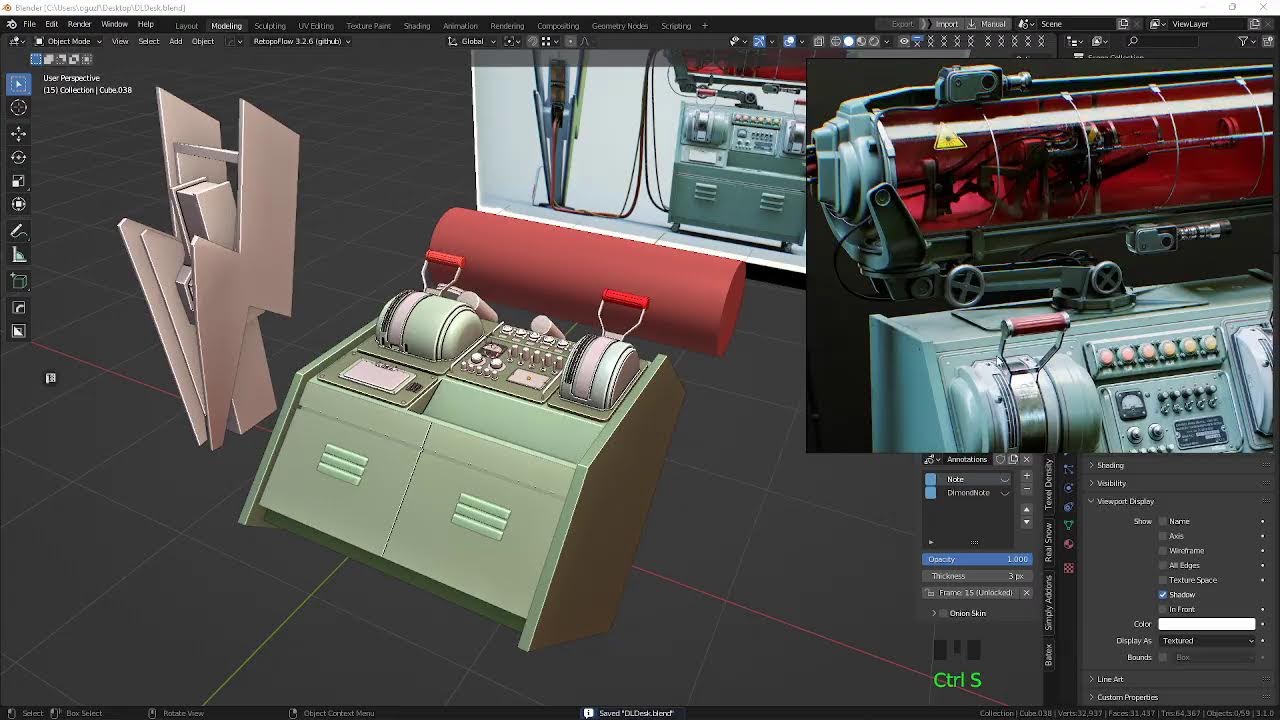 Haftalık Modelleme Etkinliği - DEATHLOOP H.A.L.P.S Test Masası #Blender3d