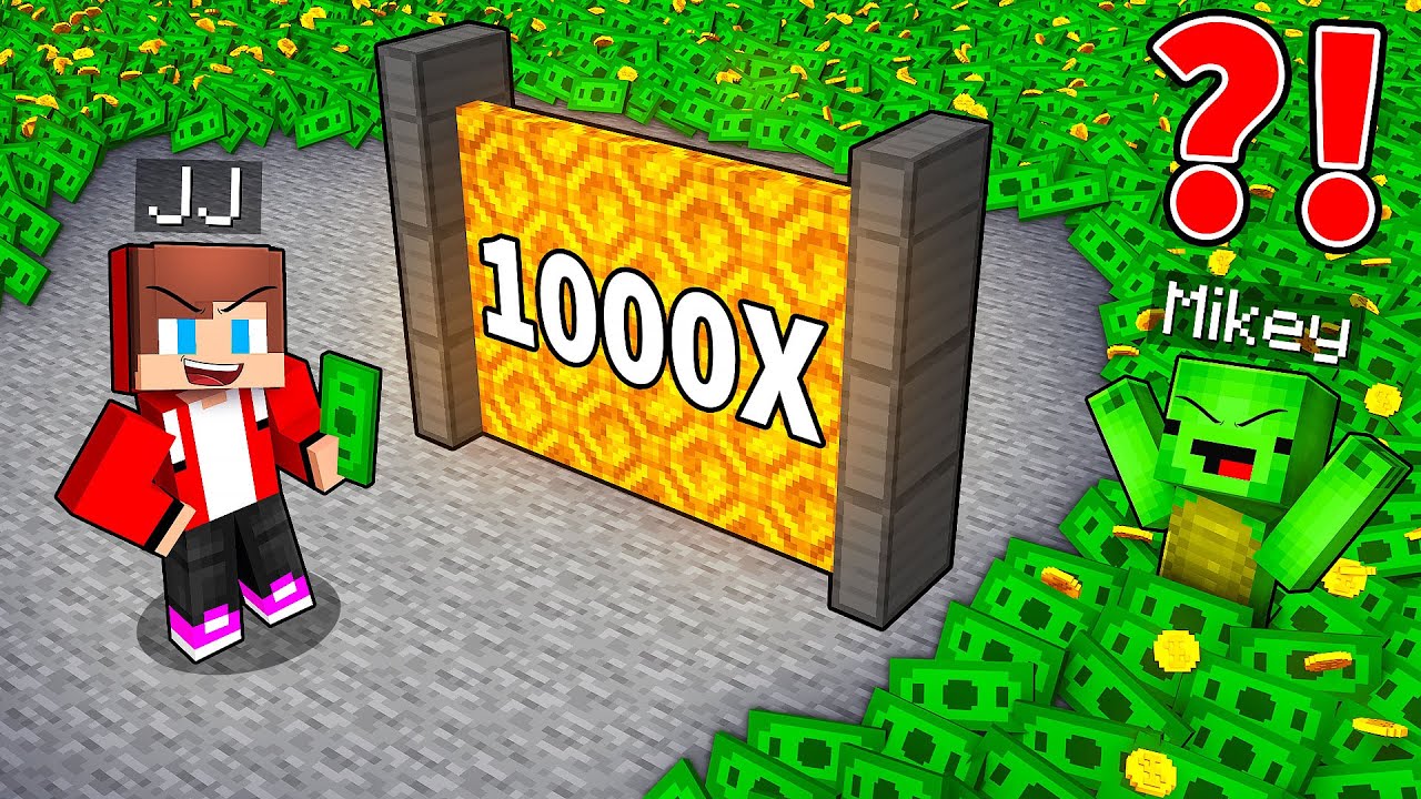 JJ and Mikey Found MONEY MULTIPLICATOR in Minecraft - Maizen