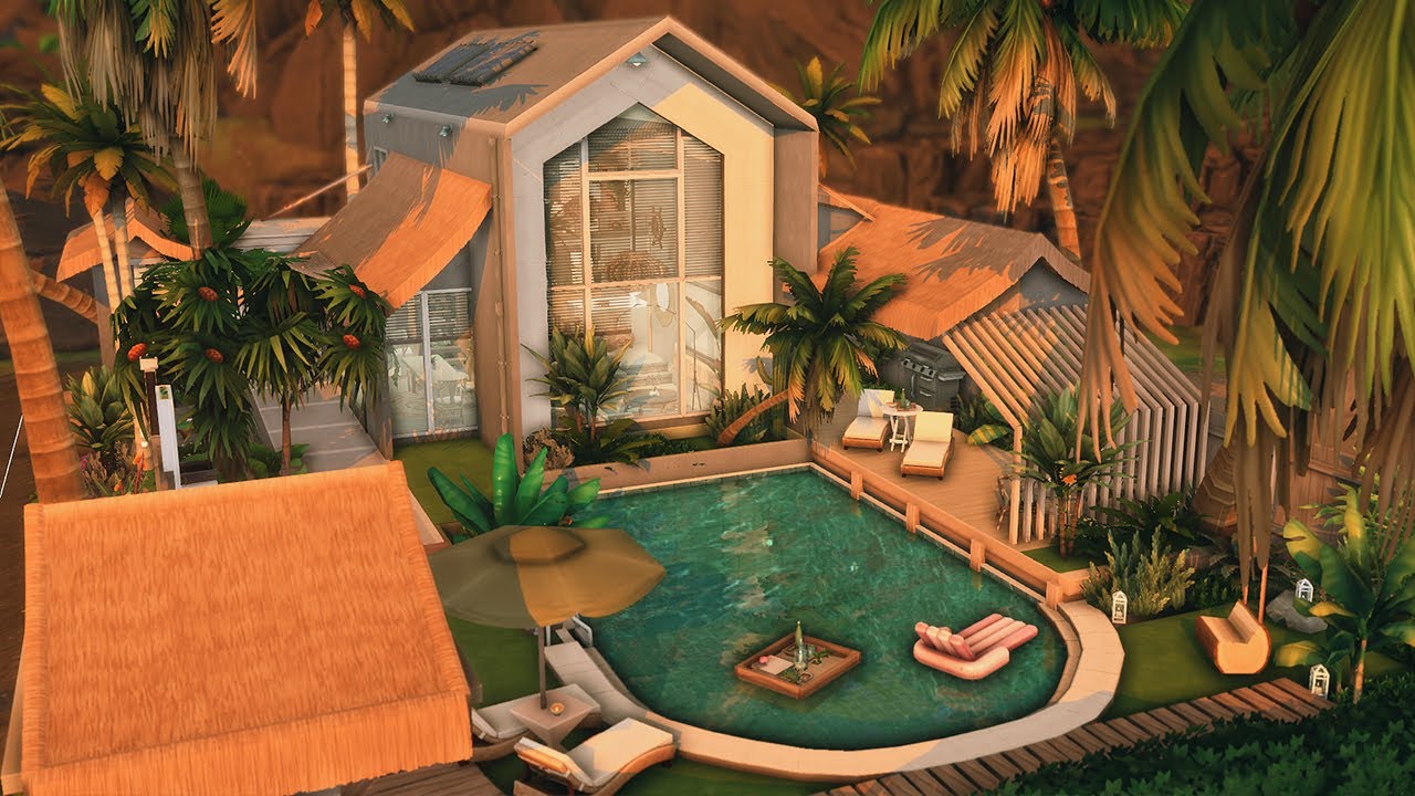 Tropical Loft (No CC) |  Stop Motion Build | Sims 4