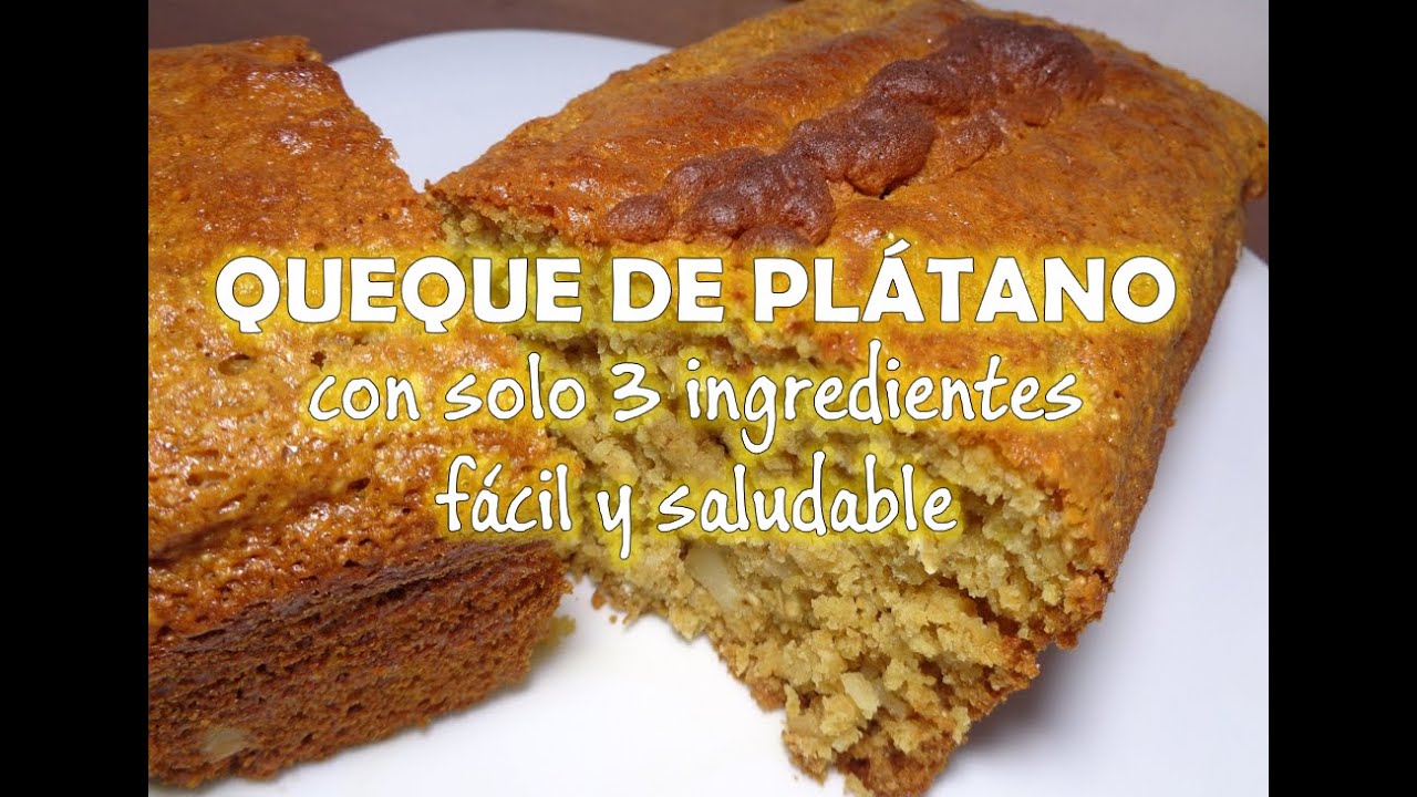 QUEQUE DE PLATANO CON SOLO 3 INGREDIENTES MUY F&Aacute;CIL Y SALUDABLE 😋🍌🔥