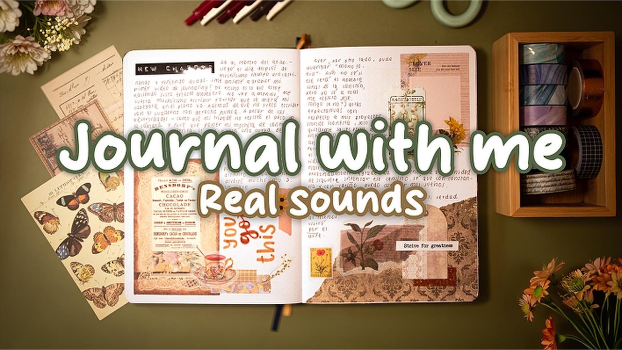 Journal With Me ✂️ | Cozy Scrapbooking Spread (Real Sounds, No Music)