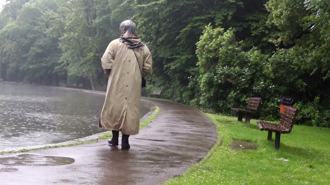 Megan tries a vintage M&S raincoat