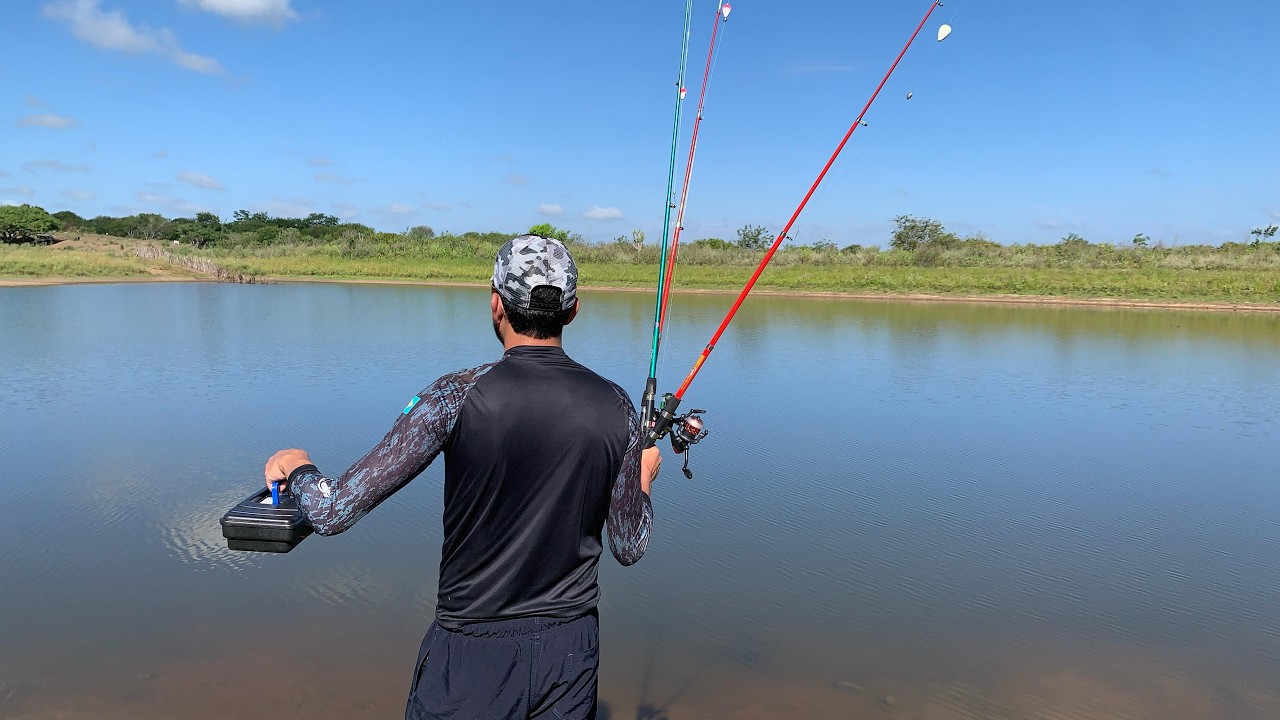 [ Arremessando ] Kit pesca SHOPEE testando na represa VARA e Molinetes