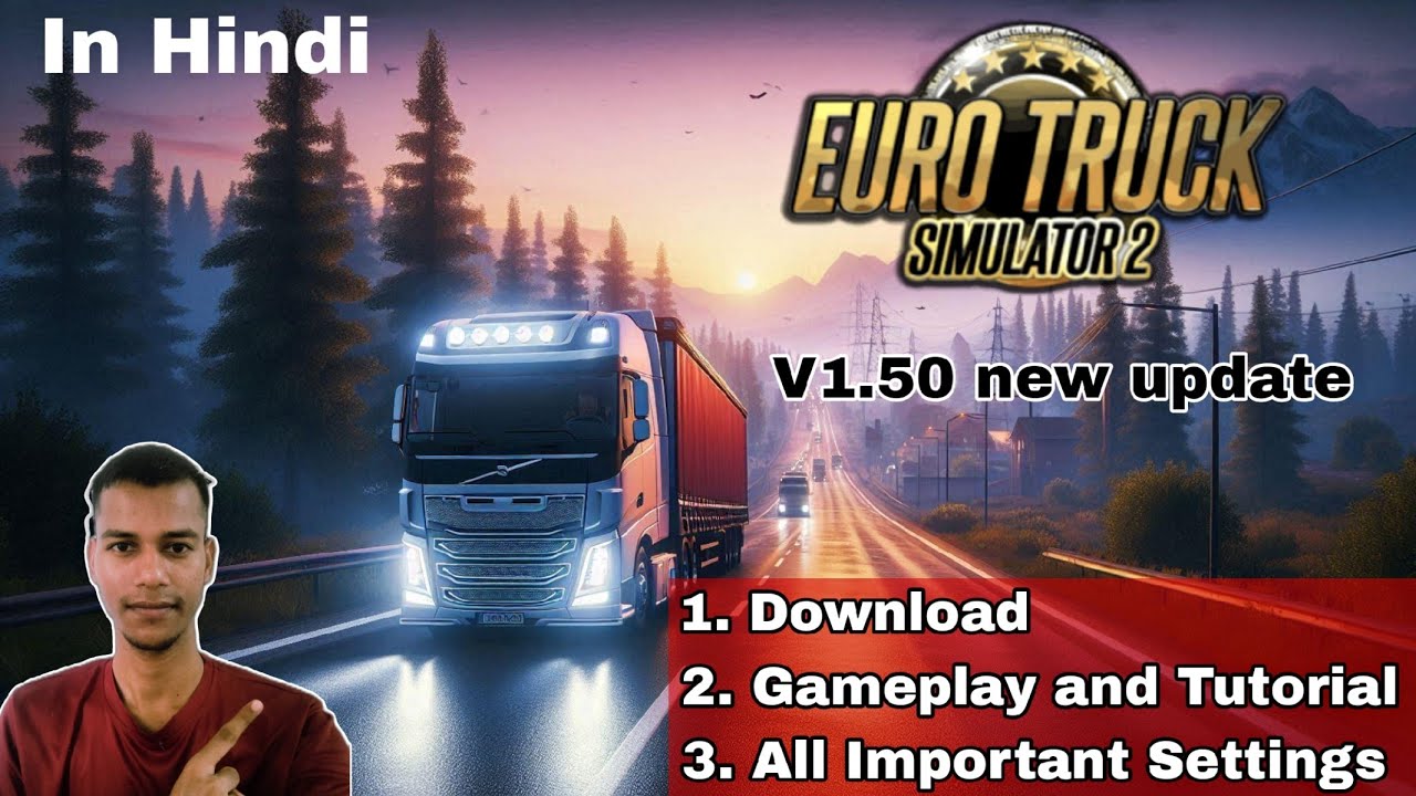 Euro Truck Simulator 2 First time gameplay and all important settings explained 2024 | Hindi |