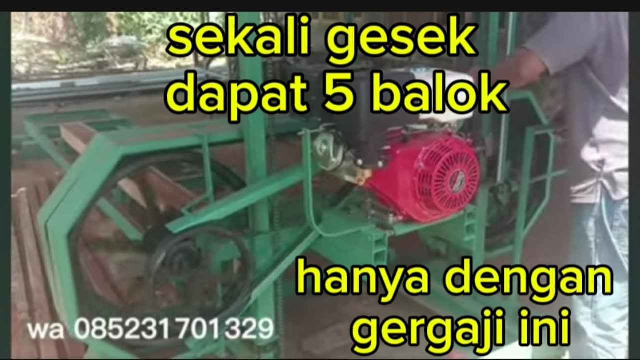 GERGAJI/SAWMILL/BANDSAW/HORIZONTAL INDONESIA CARA MEMBUAT USUK DARI KAYU KELAPA
