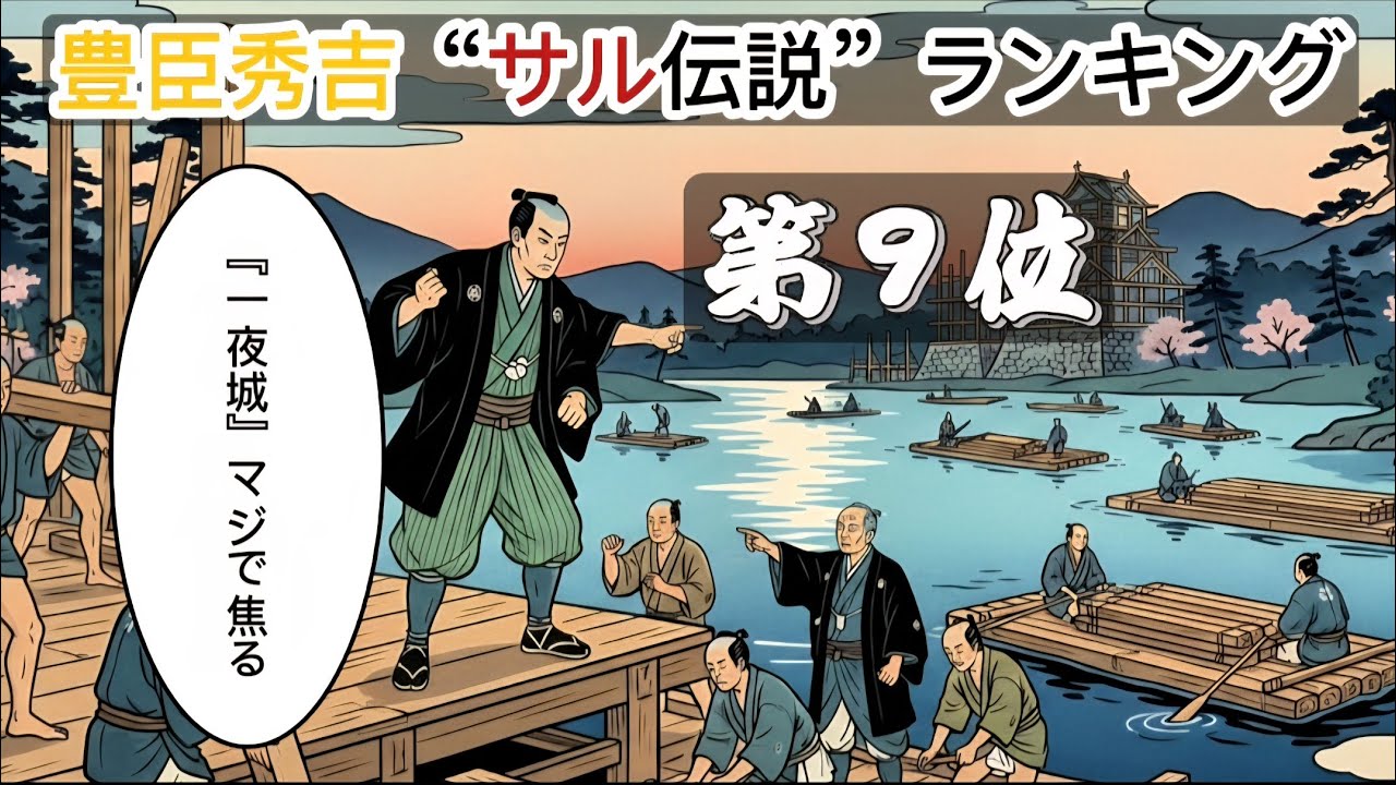 【豊臣秀吉“サル伝説”ランキング 第9位】             「落語/寿限無」一夜城は寿限無だった!?#豊臣秀吉#墨俣一夜城#寿限無#戦国時代#日本史#落語#浮世絵#歴史物語#サル伝説#日本文化