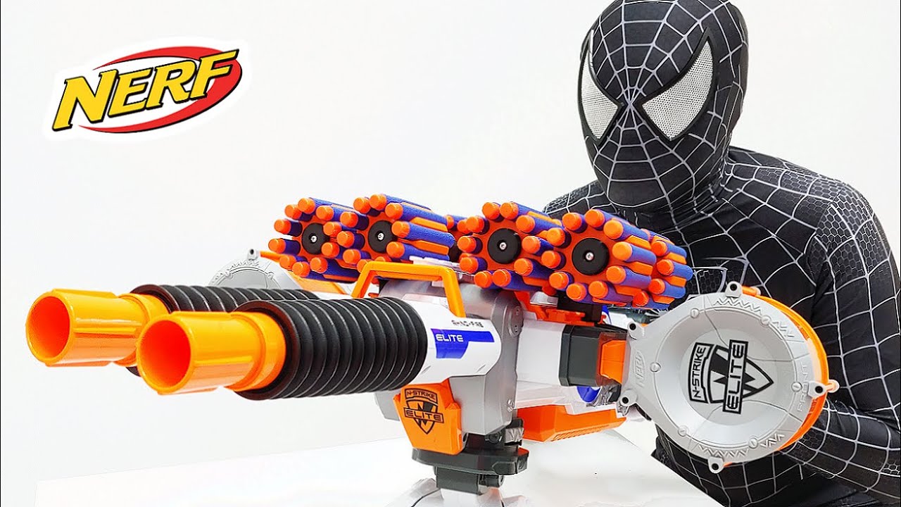 Spider Man vs Bad Guy Nerf War (Venom First Person Shooter)