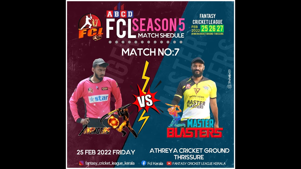 Avengers-Fcl-vs-Master-Blaster-Fcl || FANTASY CRICKET LEAGUE || SEASON 5 ||