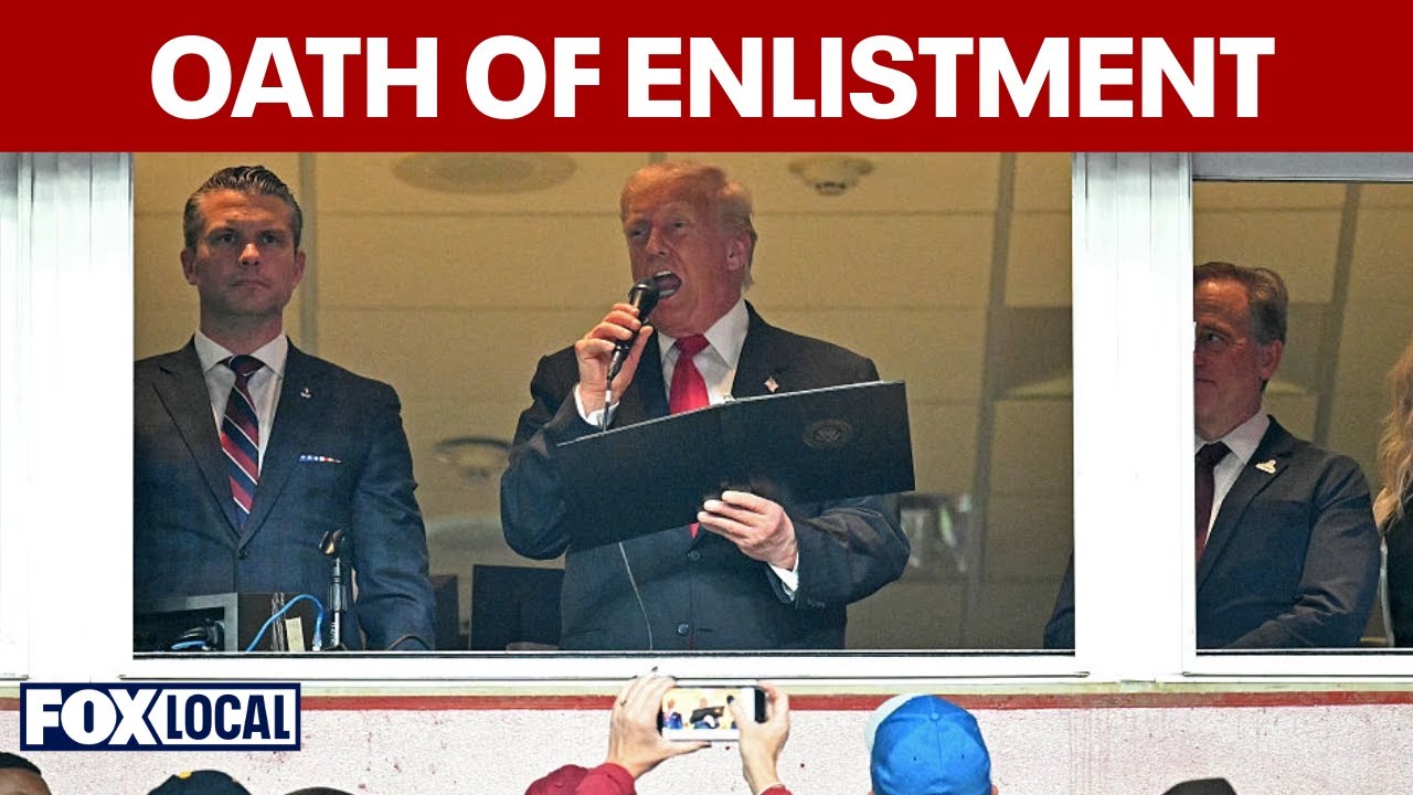 FULL: Trump gives oath of enlistment at Commanders game | FOX 5 DC