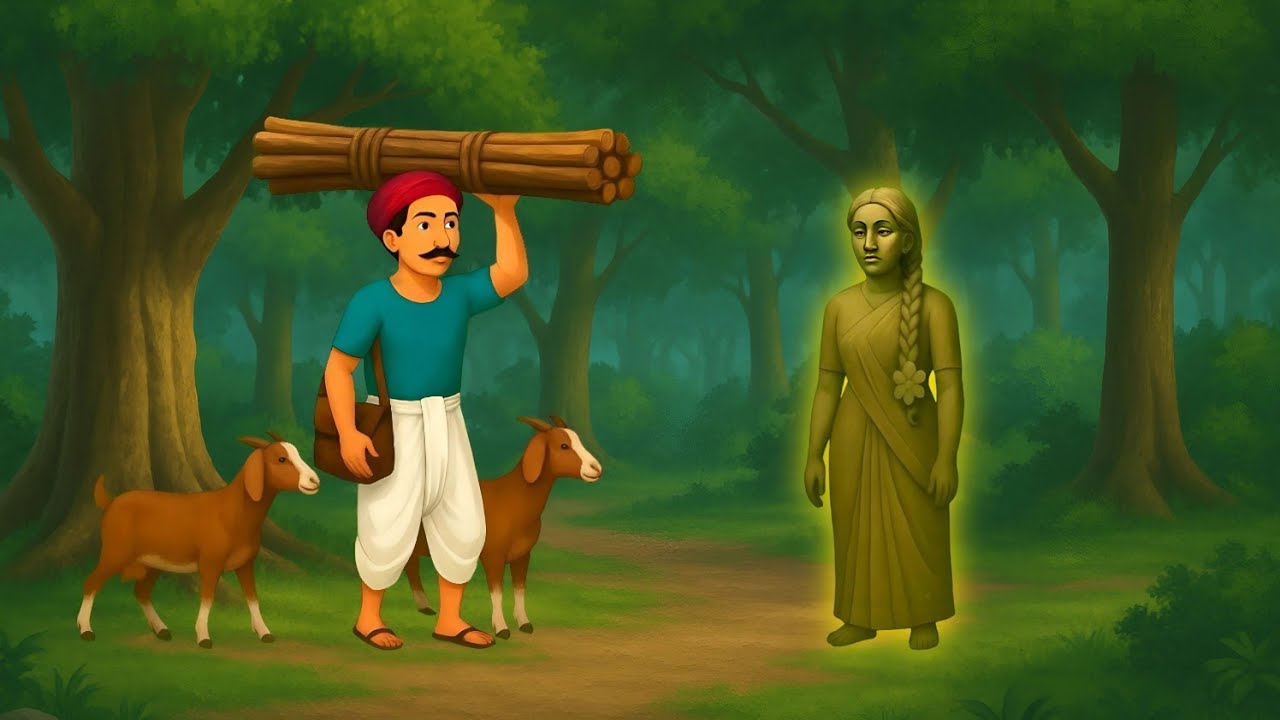 तकदीरवाला  लकडहारा  |Lakadhare Ki Taqdeer| cartoon | moral story | Hindi Kahani