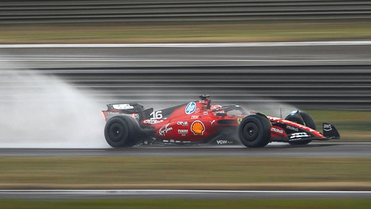 Charles Leclerc in action at Fiorano Circuit in wet conditions: F1 2025 Training with the SF-23!