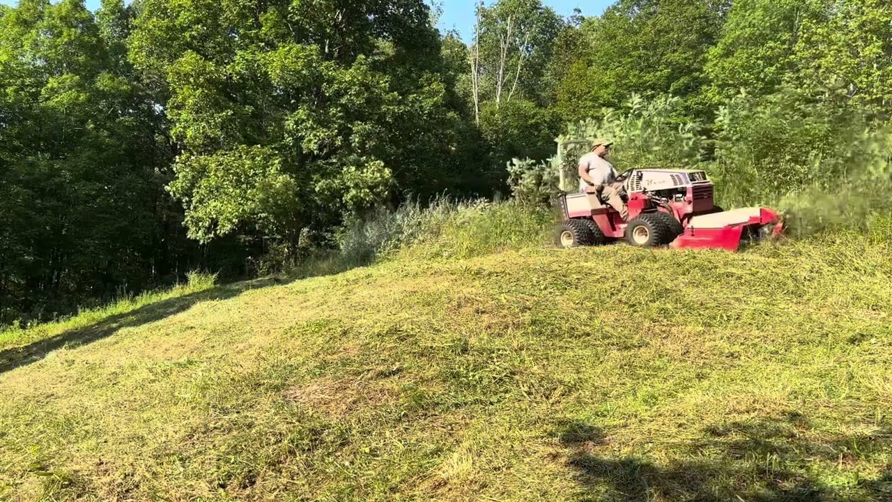 Cleaning up my buddy’s  hillside with the Ventrac