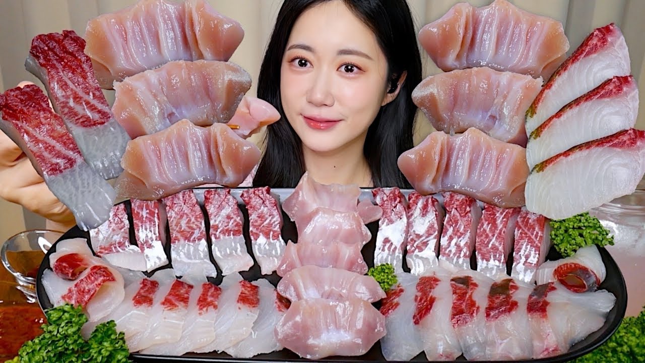 아삭아삭 숭어밤💖도톰하게 썰은 숭어회 먹방😋숭어밤 먹방 Raw Mullet + Mullet Balm ボラのお刺身＋ボラの砂肝 | Mukbang ASMR