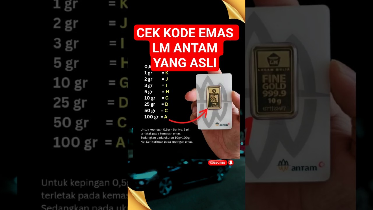 KODE EMAS ANTAM YANG ASLI #antam #logammulia #emas #emasmurni #emasantam #shorts