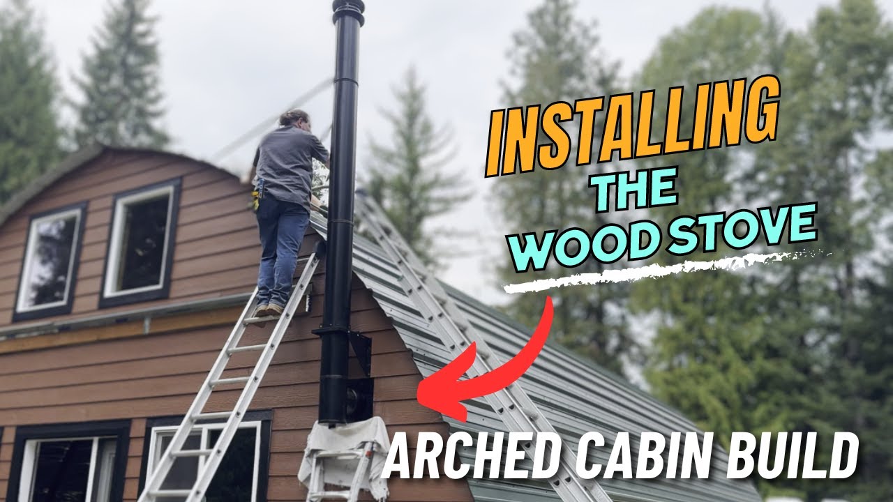 Finally our WOOD STOVE is INSTALLED! | Arched Cabin Build #homestead #archedcabin #Idaho